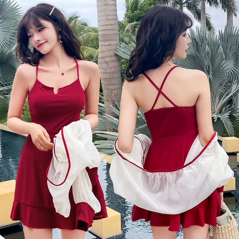 

2021 New Korean Sexy Female Swimwear One Piece Swimsuit Women Belt Monokini Bra Cup Bather High Cut Bathing Suit Swim Bodysuit