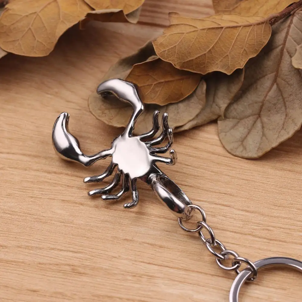 New Fashion Creative Retro Scorpion King Shape Keychain Personality Punk Animal Man Pendant Key Chain Chrismas Gift