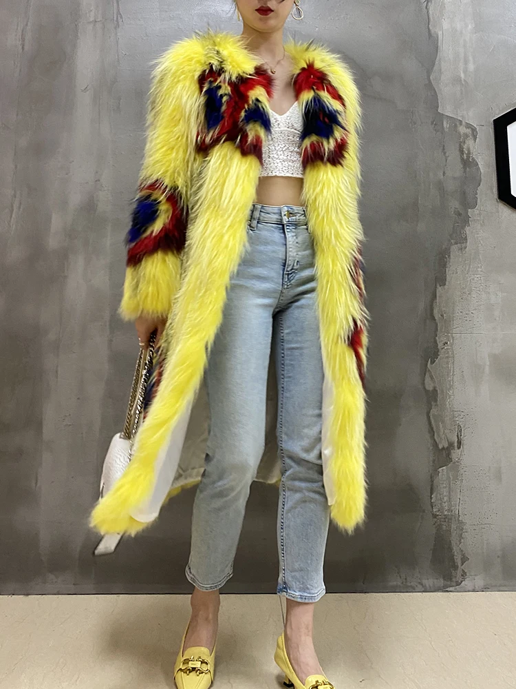 

Imported Marble Fox Knit Fur Coat Female Long Fox Fur Long Sleeve Slim Slimming Korean Version 2022 Winter New Design C417-4