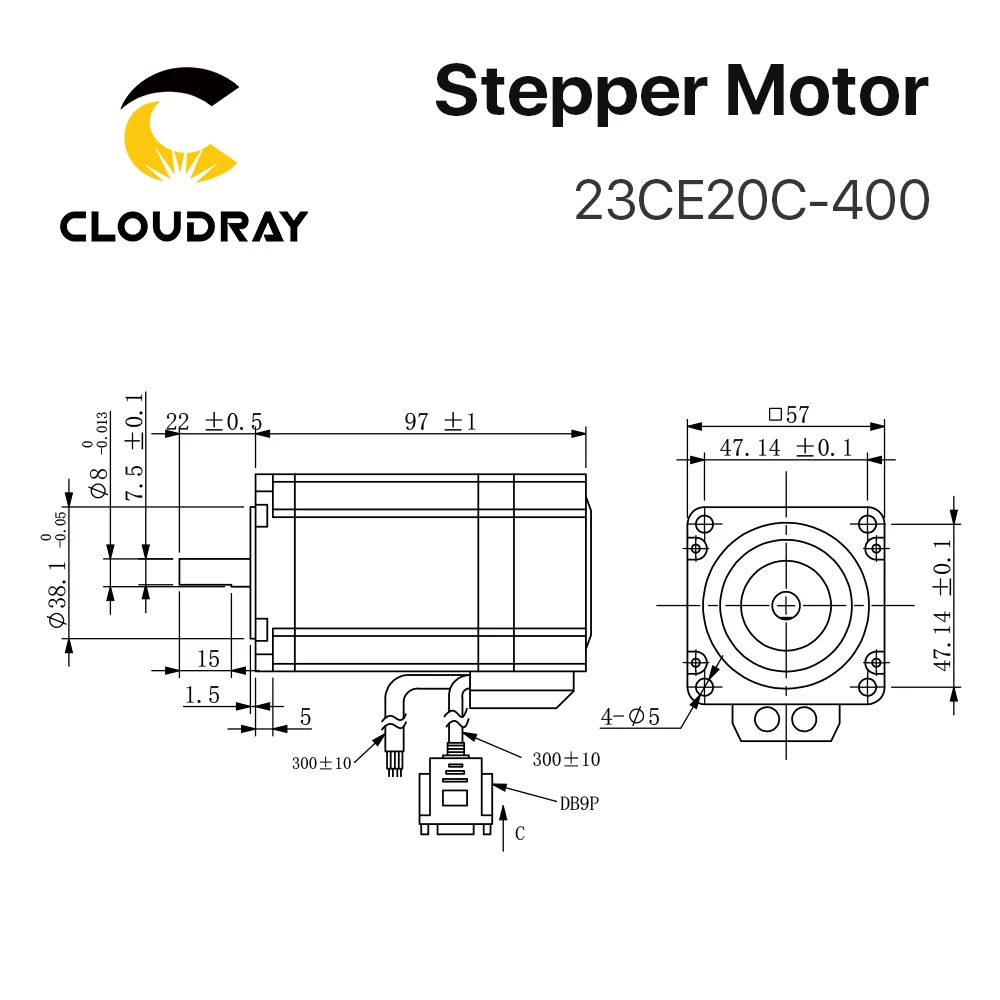 Imagem -03 - Cloudray-nema 23 Stepper Motor com Codificador Servo Driver Fácil Loop Fechado Cabo Livre de 15 m 2.0n.m