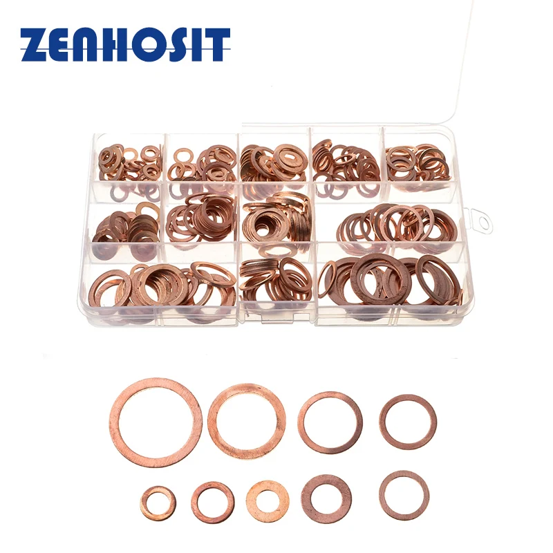 

280Pcs Copper Sealing Solid Gasket Washer Sump Plug Oil For Boat Crush Flat Seal Ring Tool Hardware Accessories Pack New