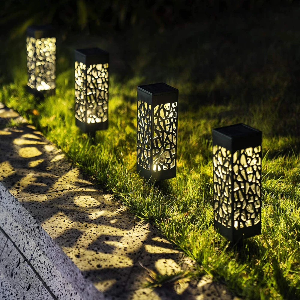 

Creative Hollowing Out Led Solar Lawn Lamps For Garden Decoration Outdoor Waterproof Pathway Light Sensor of Solar Street Lamp