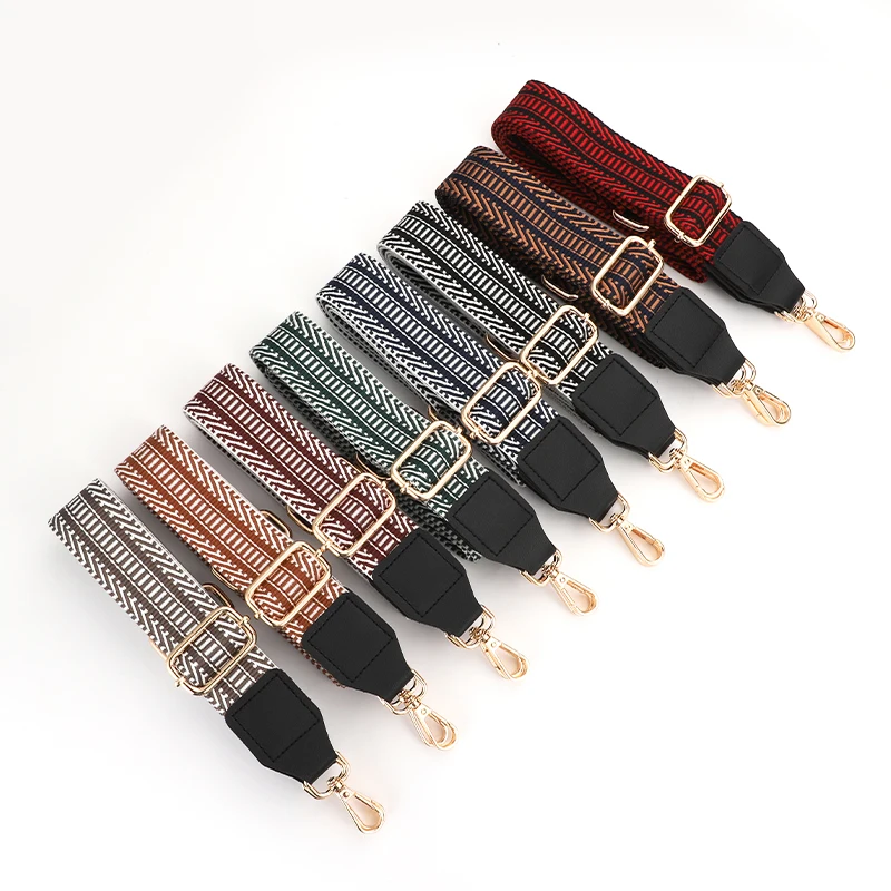 Striped Style Bag Strap Replacement Diagonal Ladies Shoulder Bag Strap Chain Accessories Adjustable Replaceable  Bag Strap