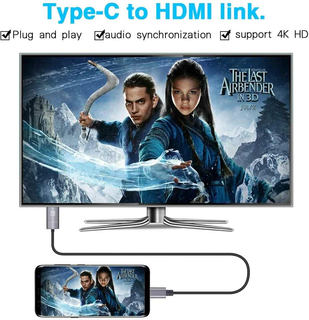 4K 60Hz kabel typu C do HDMI konwerter kabla USB C do HDMI 4K typ-c USB 3.1 Thunderbolt 3 Adapter do Macbook iPad Samsung S8