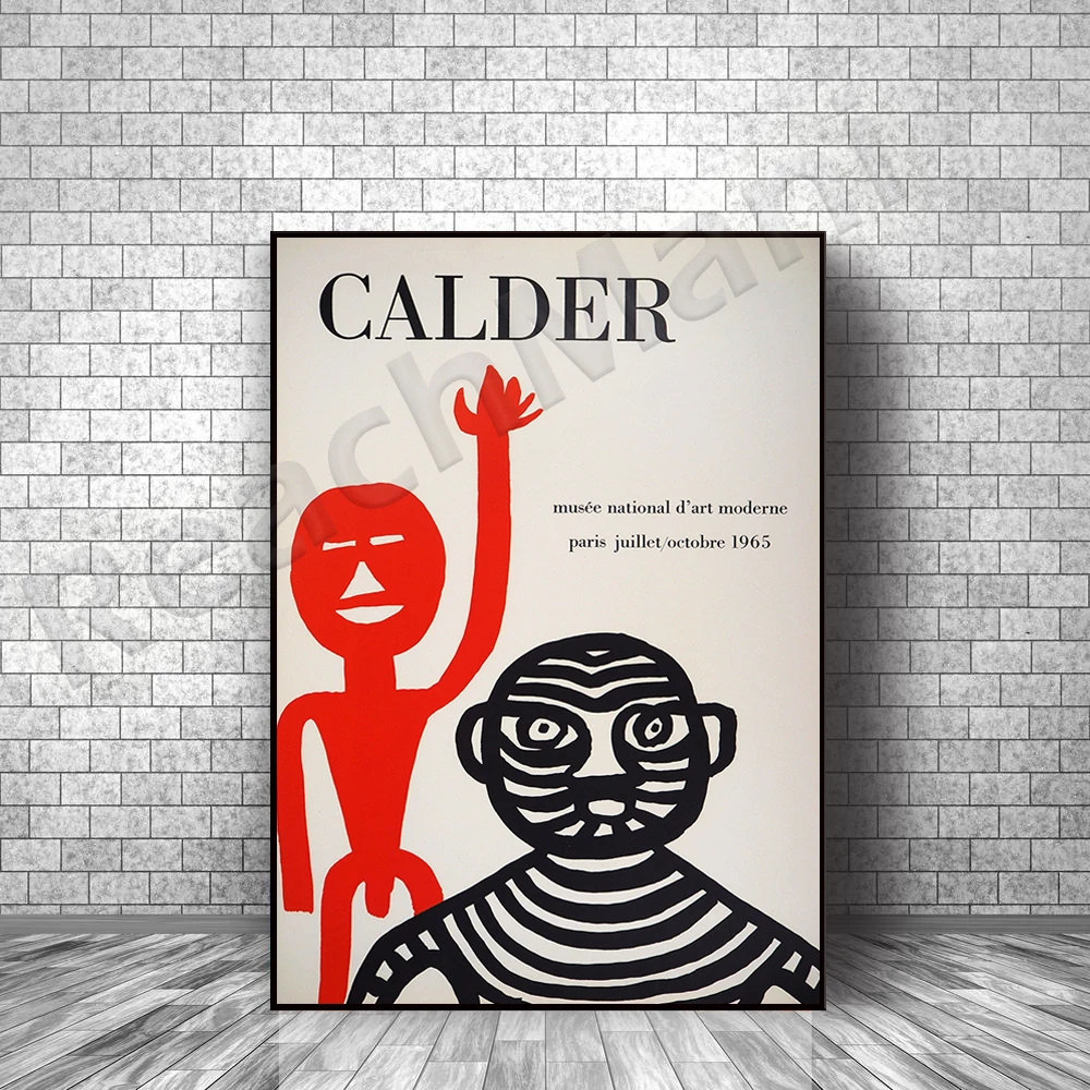 Alexander Calder, Tiger Man and Red Man, exhibition art poster wall decoration abstract print retro poster