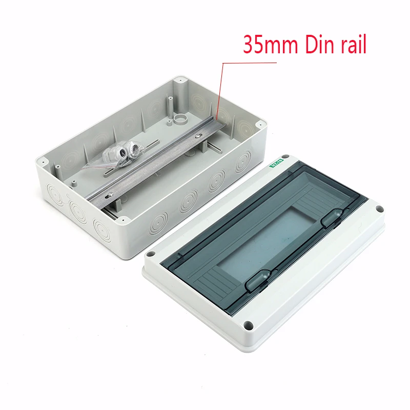 HT-5/8/12/15/18/24 Way Plastic Electrical Distribution Box Waterproof MCB Box Panel Mounted Distribution Box HT Series