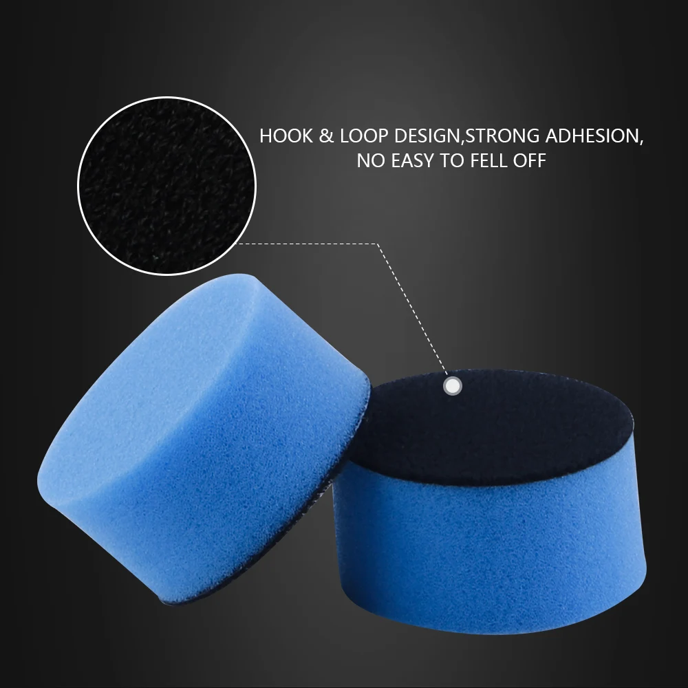 SPTA  2 Inch(50mm) Hook Loop Mix Polishing Sponge Pads Kit for Mini RO/DA Polisher Machine Waxing Buffing