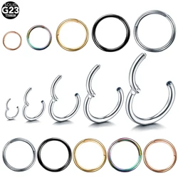 1PC Titanium Scharnierende Segment Ring Neus Septum Clicker Piercing Lip Oorbellen Helix Wenkbrauw Tragus Kraakbeen Piercings Lichaam Sieraden