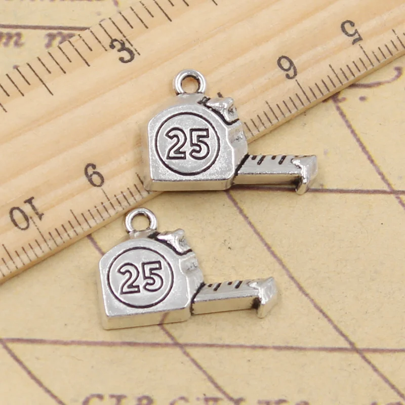 10pcs Charms Tools Tape Measure 17x23mm Tibetan Silver Color Pendants Antique Jewelry Making DIY Handmade Craft