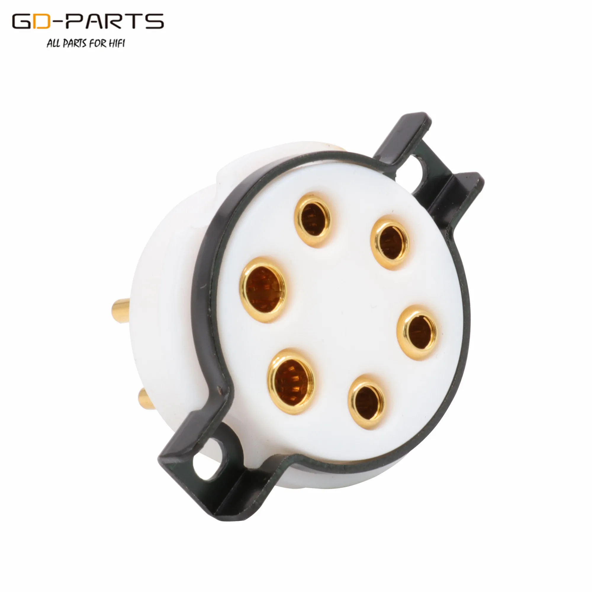 EIZZ High end 6pin PTFE Vacuum Tube Socket For WE310A 10J12S 41 6C6 Gold Plated Brass Pins Vintage HIFI Audio Tube AMP DIY 1PC