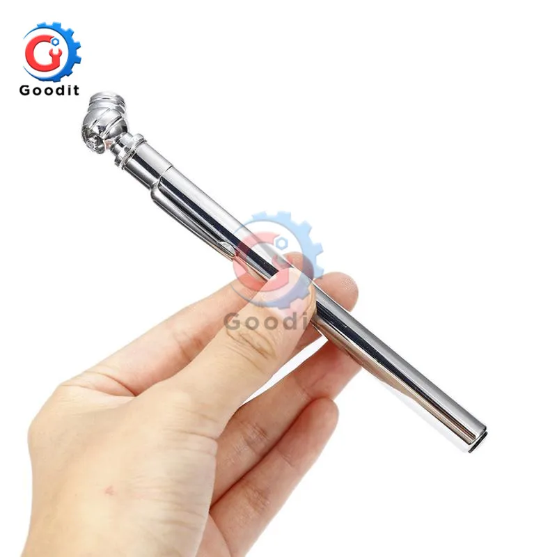 5-50 PSI Car Tire Pressure Gauge Portable Handheld Tire/Tyre Air Pressure Test Meter Pen Shape Durable Silver Emergency Use Car