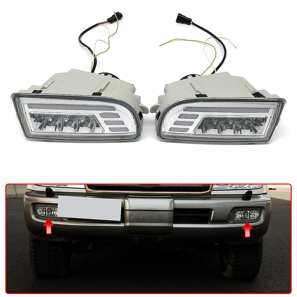 LED Dynamic Turn Signal Headlights Driving Lamp Fog Light For TOYOTA  LAND CRUISER 100 LC100 1998-2007 UZJ100 FZJ100