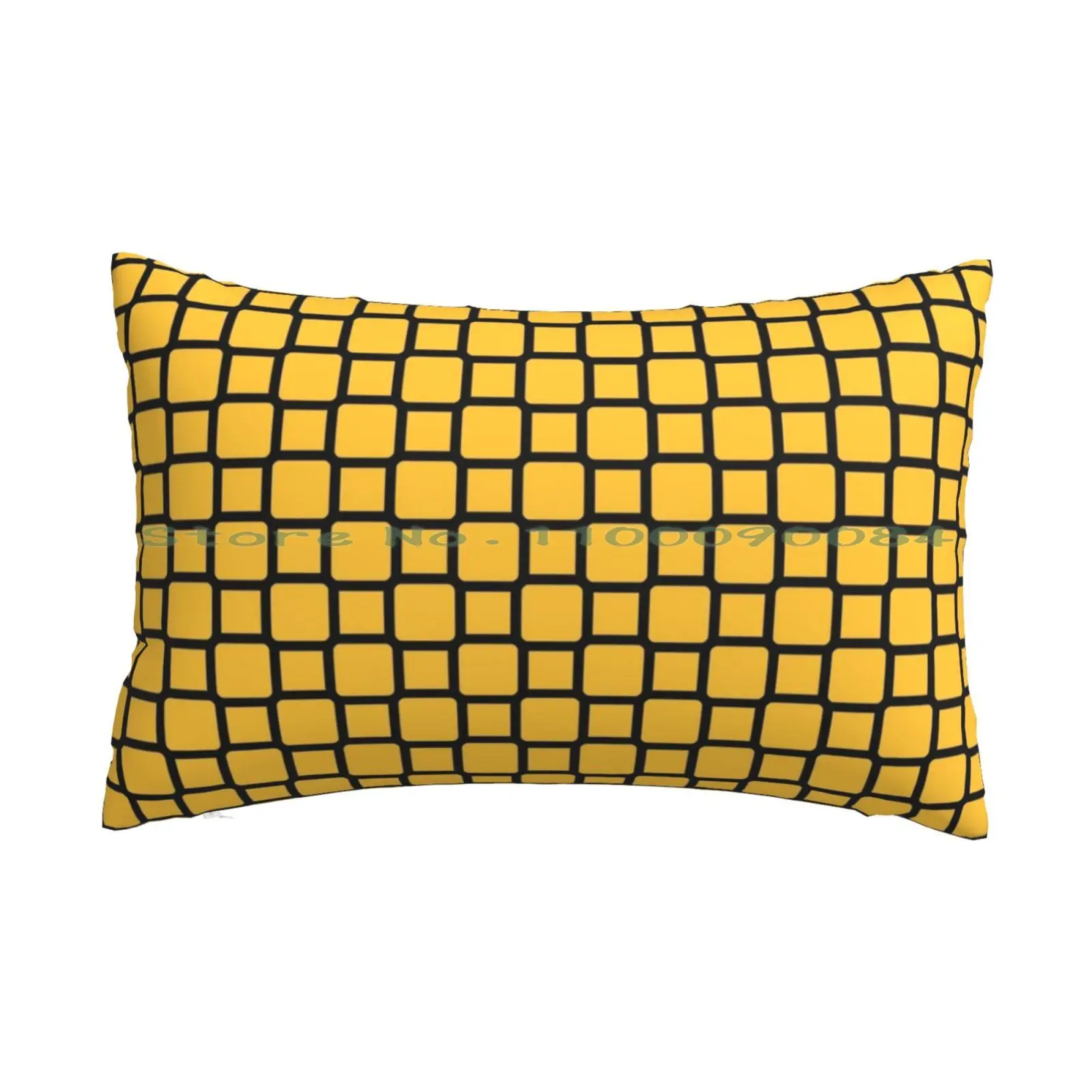 Geometric Pattern : Rounded Weave : Black / Yellow Pillow Case 20x30 50*75 Sofa Bedroom Pink White Sneakerheads Sneakeraddict