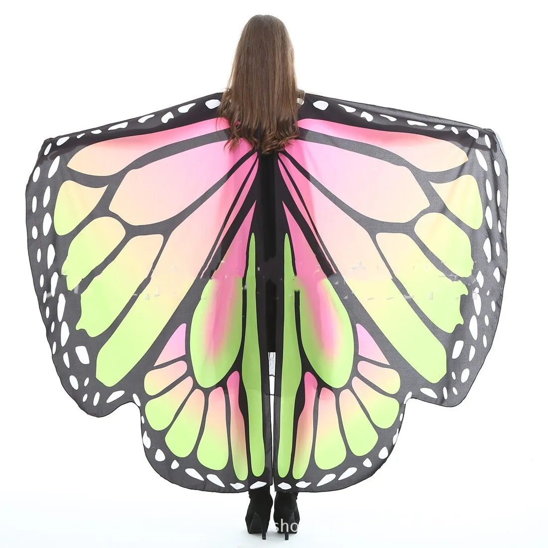 Rainbow Butterfly Wings Xaile para Mulheres, Acessórios de Dança, Monarca Adulto, Fada, Capa, Venda Quente