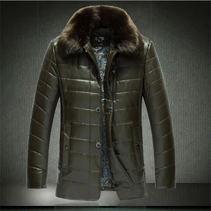 

Jacket Winter Raccoon Men's Fur Collar Man Coat Mens Jackets Waterproof Jacket Men Leather Coat 9XL Abrigo Hombre WXF452 s