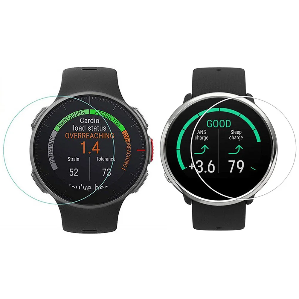 Película protetora de vidro duro para polar vantage v/m/v2/m2/unite/ignite 2/grit x/pacer pro/m430/m400 capa protetora de tela de relógio