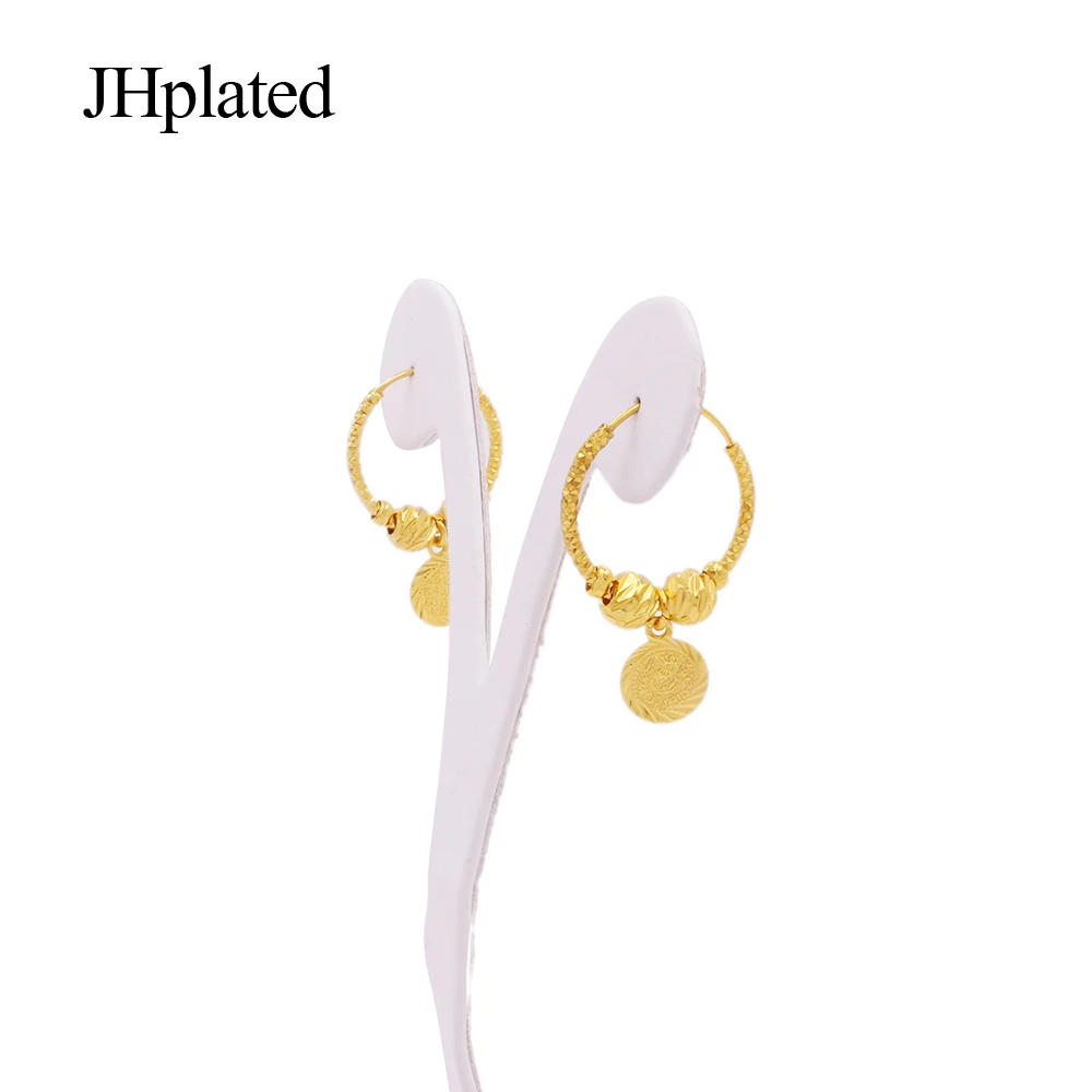 Earrings earings Saudi Arabia Gold Color Hoop for Women/Girls Jewelry African wedding Party wife gifts hoops pircing earing