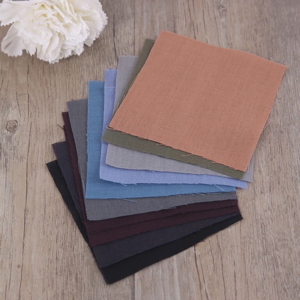 50pcs Handmade DIY Cotton Fabrics Patchwork Group Plain Square Cotton Cloth DIY Manual Solid Color Cloth 25*25cm