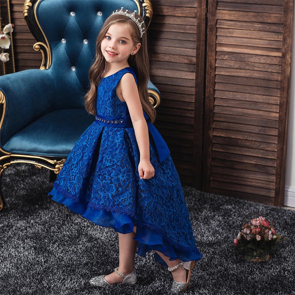 Flower Girl Lace Beading Dresses for Party and Wedding Birthday Tiered Ruffle Dress Children Elegant Embroidery Flower Ball Gown