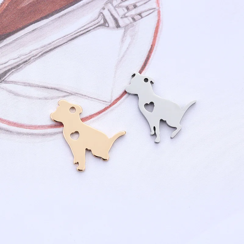 20pcs/lot variety of dog stainless steel Charms for Jewelry DIY Making gold color Bullfighting Mastiff pendant for bracelet