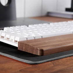 Amgoth-teclado ergonómico de nogal sólido, de diseño ergonómico reposamuñecas, 60, 87, 104 teclas, soporte de muñeca para ordenador de oficina en casa