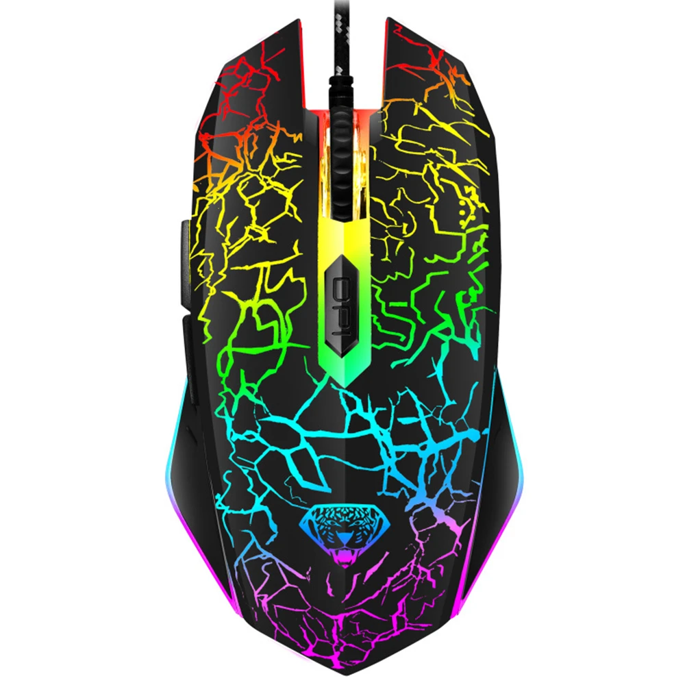 Gaming Backlit Mouse Black or White 3200DPI Optical 4 Adjustable DPI Symmetrical Design Ergonomic Shape For Notebook Computers