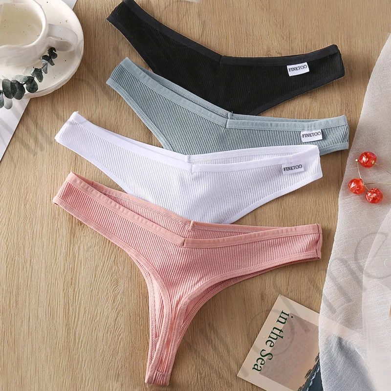 3PCS/Set Women\'s Panties G-string Thong Cotton Underwear Sexy Panties Female Underpants 6 Solid Color Pantys Intimates Lingerie