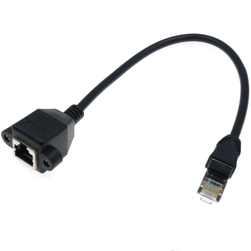 CAT5 RJ45 Cable Male to Female Screw Panel Mount Ethernet LAN 100M Network 8 Pin Extension Cable For industrial chassis computer