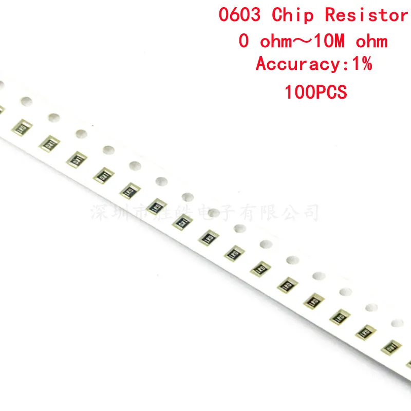 100pcs 0603SMD 1% 1/8W chip resistor resistors 0 ohm ~ 10M 0R 1K 4.7K 4K7 10K 100K 1 10 100 220 330 ohm 0R 1R 10R 100R 220R 330R