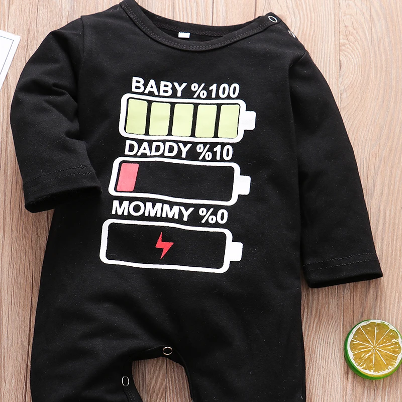 Newborn Baby Boy Romper Cotton Fashion Long Sleeve Daddy Mommy Letter Pattern Jumpsuit New born Clothes Infant Clothing Outfits