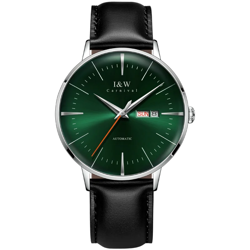 2026 MIYOTA 8215 Automatic Watch Men Luxury Brand CARNIVAL Men\'s Watches Double Calendar Sapphire Red Mechanical Watches For Man