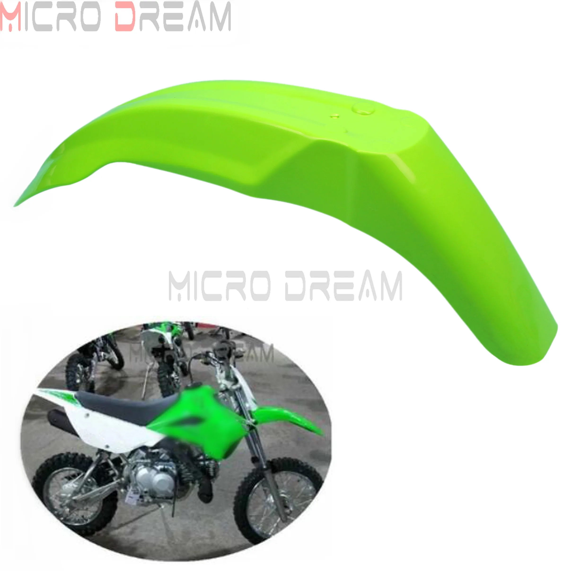 Supermoto MX Enduro Green Front Fender Mudguards For Kawasaki KLR KLX KX 450R 250 140L 110L 125 85 Motocross Offroad Universal