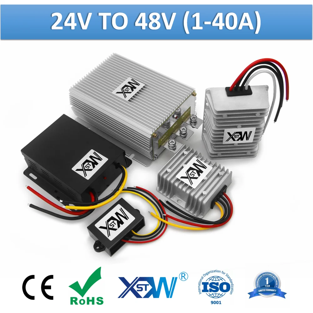 

XWST DC to DC Boost Converter 24v to 48v Step up 48volts Voltage Regulator 1A 5A 10A 20A 40Amp Output DC Power Converter