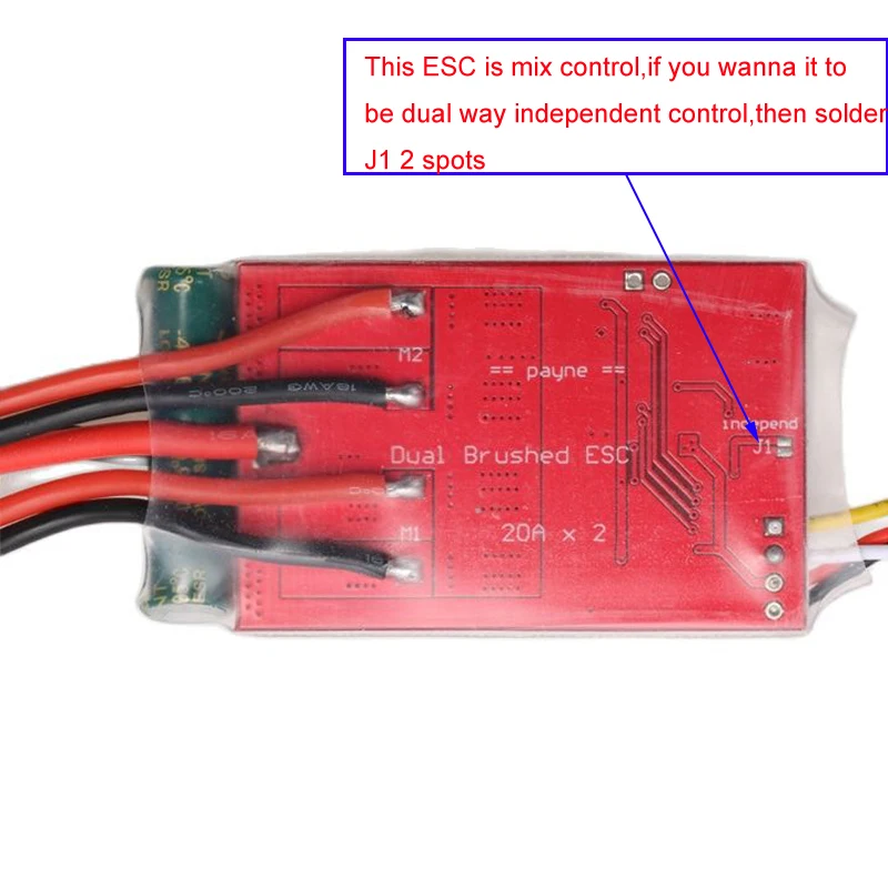 Dual Way bidirezionale 20Ax2 spazzolato ESC 380 motore 2S 3S Lipo regolatore di velocità differenziale w 5V 3A BEC per RC Tank Boat Car