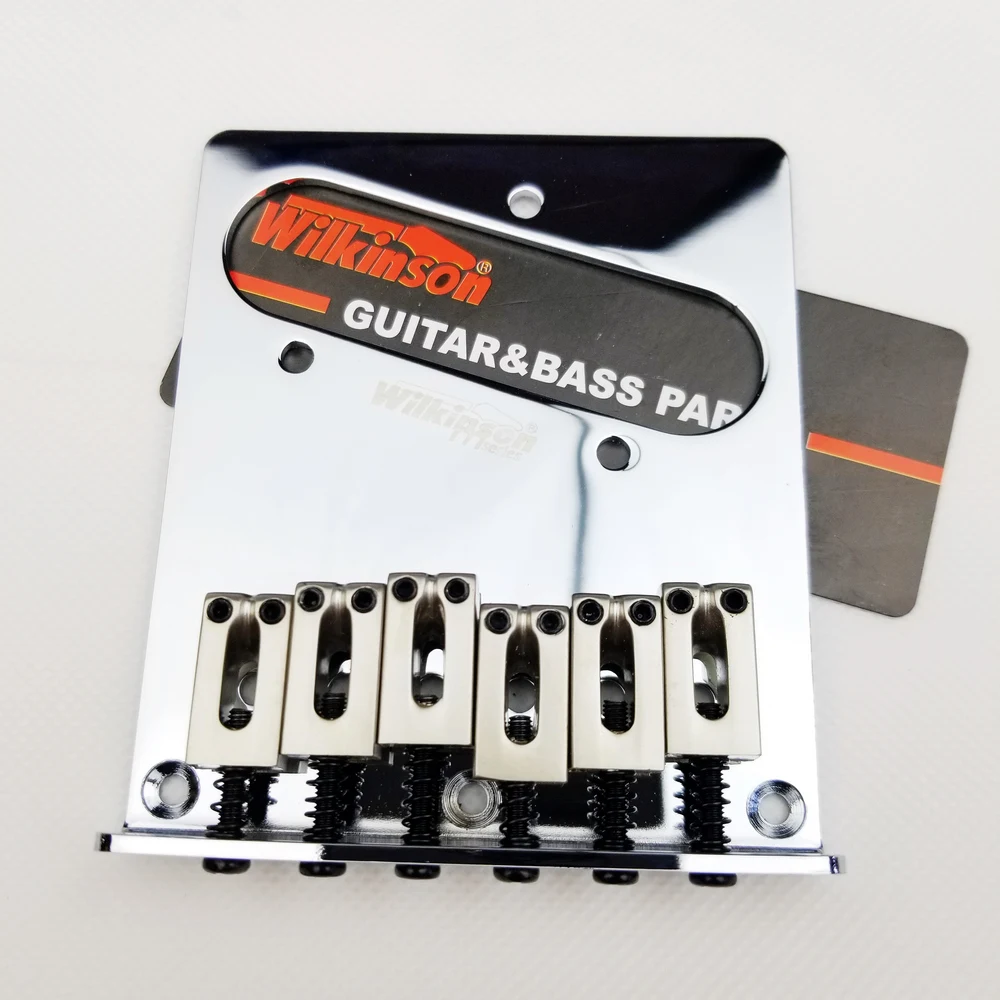 Wilkinson 52,5mm(2-1/16 zoll) 6 sättel Moderne Tele Brücke für American Standard Telecaster Gitarre Chrome WOT03 – Detail 2