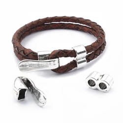 5 Sets Tibetan Silver Hook Clasps Connector Buckle For 5mm Round leather Cord Bracelet Jewelry Findings Making