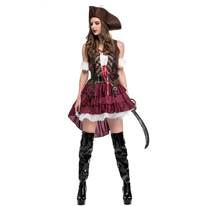 Nữ Chiến Binh Cosplay Nữ Halloween Cướp Biển Vùng Caribe Trang Phục Carnival Purim Sân Khấu Hộp Đêm Thanh Vai Trò Chơi Đầm Dự Tiệc