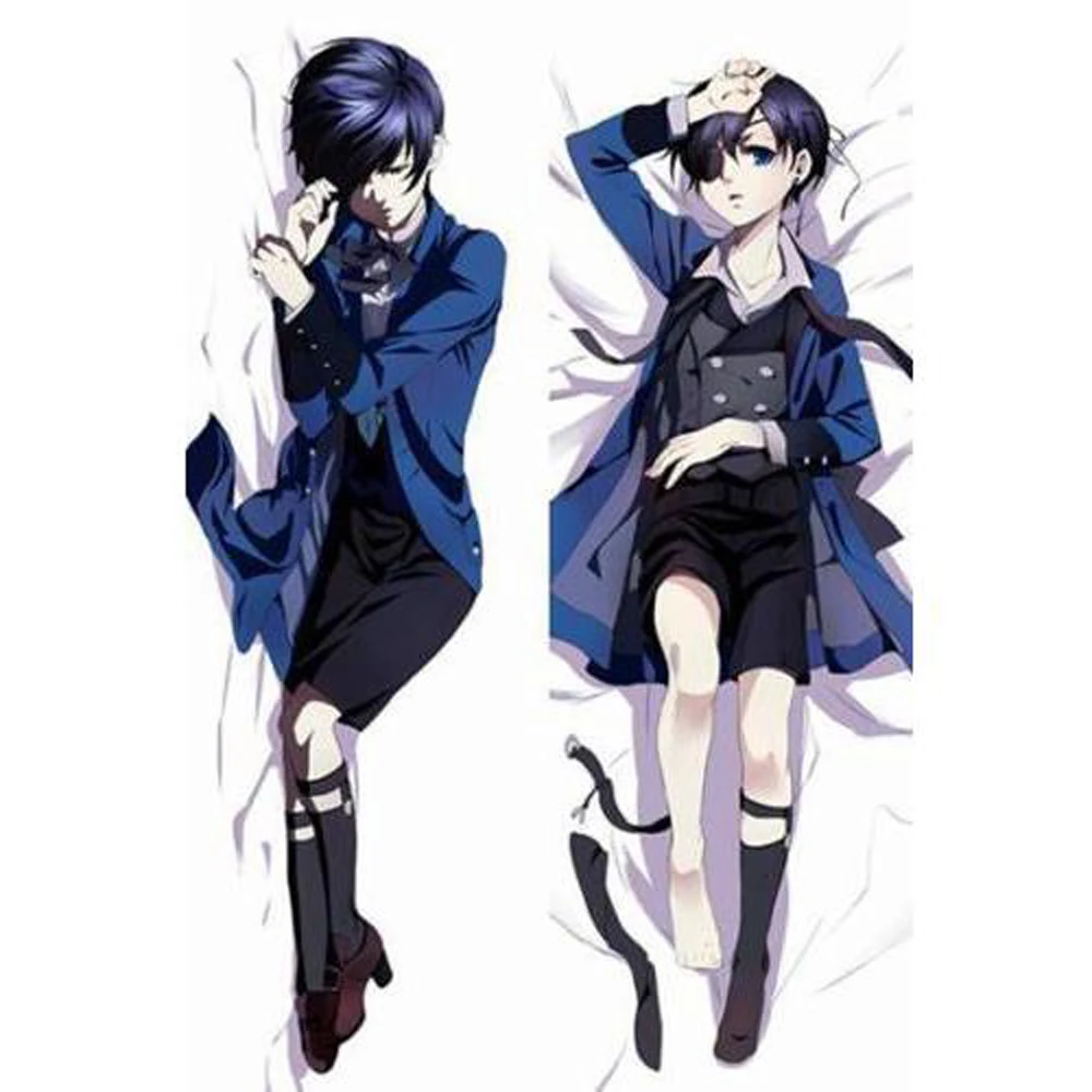 BL Male Japanese Anime  Black Butler Kuroshitsuji Ciel Throw Otaku Dakimakura Gifts Bedding Hugging Body Pillow Case 150x50 CM