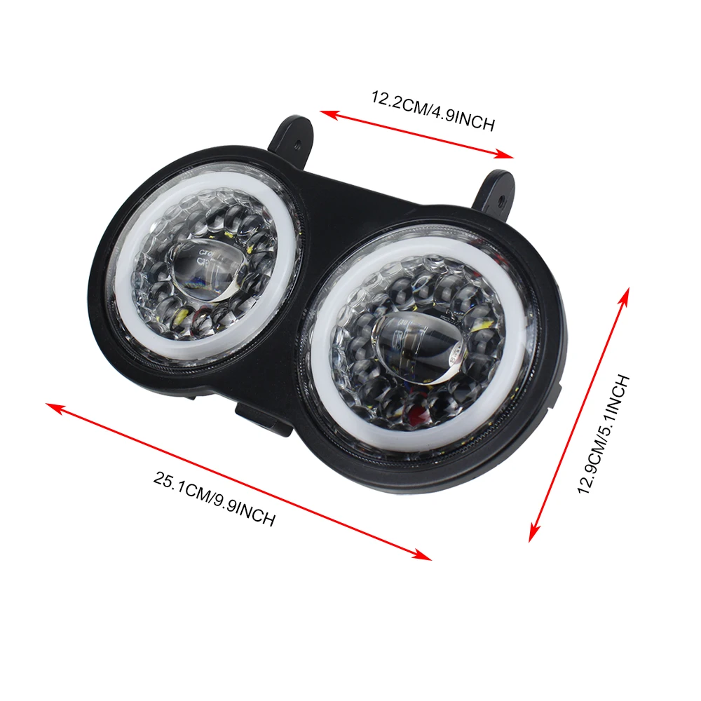 Motorcycle LED Headlight For Buell XB Model 2003-2010 Dual Headlights With Halo DRL