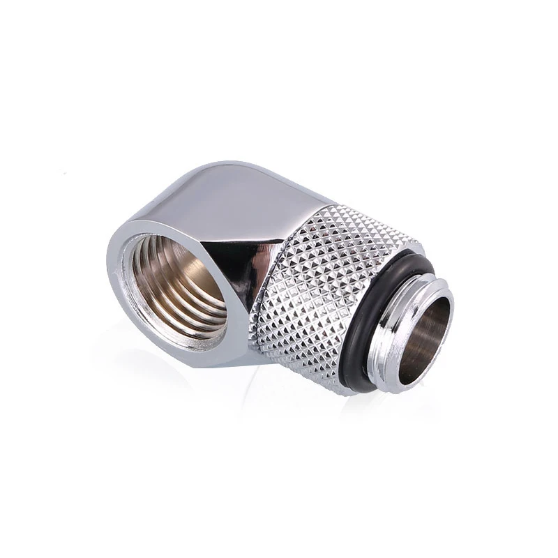 Bykski 90 angolato 360 adattatore rotante gomito Computer raffreddamento ad acqua raccordi per tubi rigidi, argento, nero, oro, bianco, G1/4