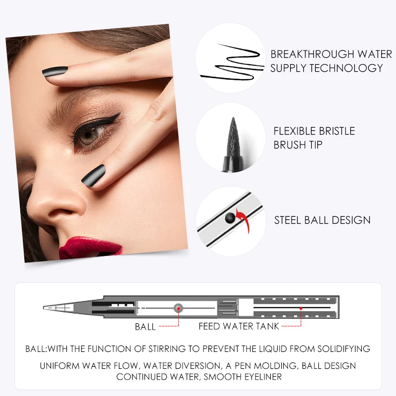 Focallure Wholesale Black Liquid Eyeliner Pencil Professional Waterproof Long Lasting Easy to Use Eye Makeup Eye Liner Pen