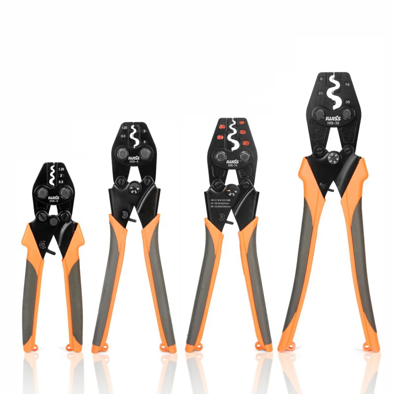 IWS-6/8/16/38 crimper pense cırcır sıkma aracı için yalıtımlı terminalleri 1.25-6MM ² cilalı çene basınç düzenleme cihazı