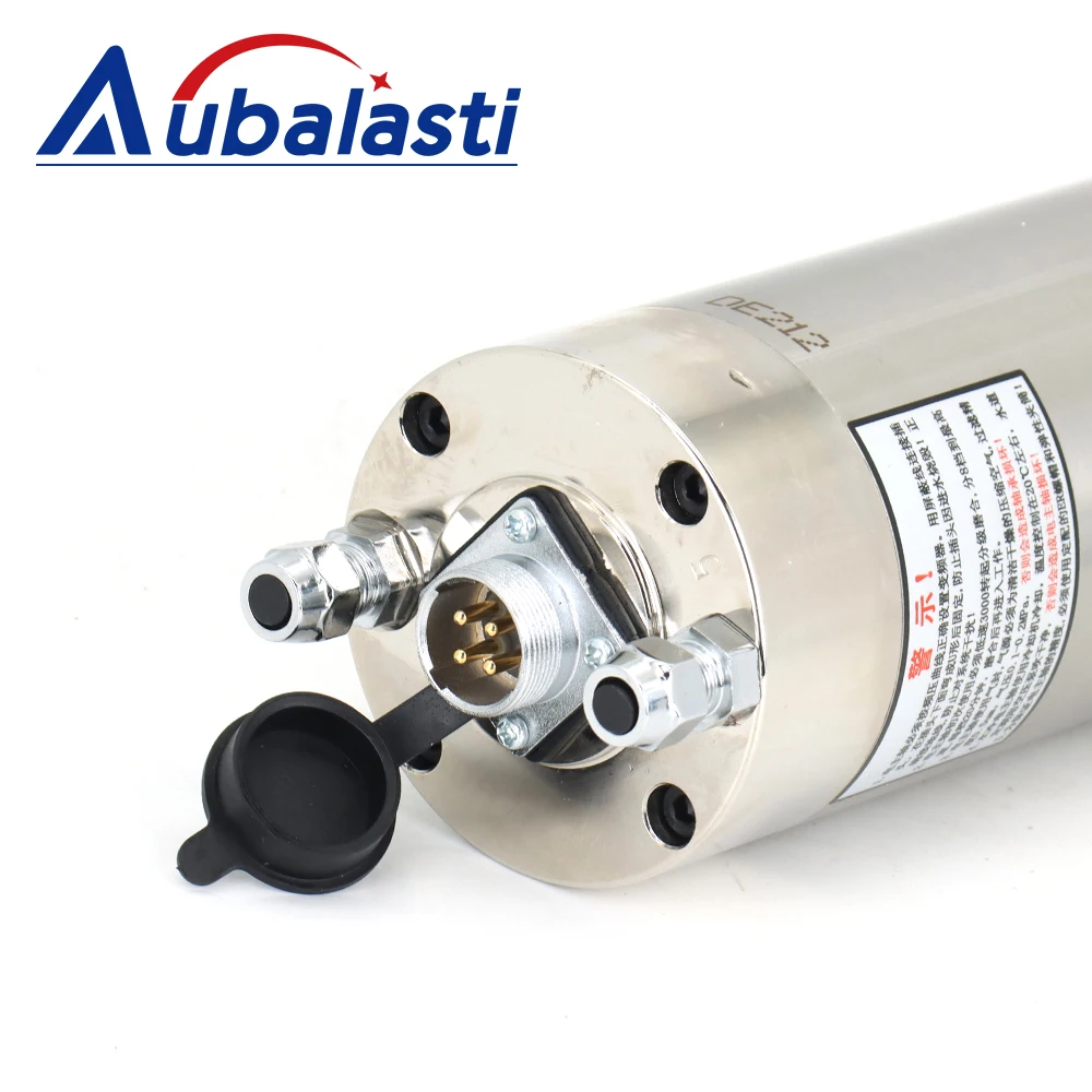 Aubalasti Stock 2.2KW Spindle Motor Water Cooled Spinedle 220V 380V ER20 400HZ For CNC Metal Cutting GDK80-24Z-2.2KW