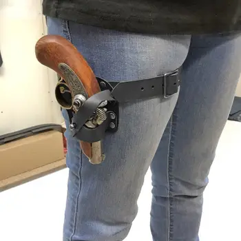 迷你德林格手槍腿套式槍套 文藝復興海盜裝備 皮革燧發槍套 蒸氣龐克角色扮演牛仔角色扮演道具 6 最佳銷售 牛仔角色扮演 - №6