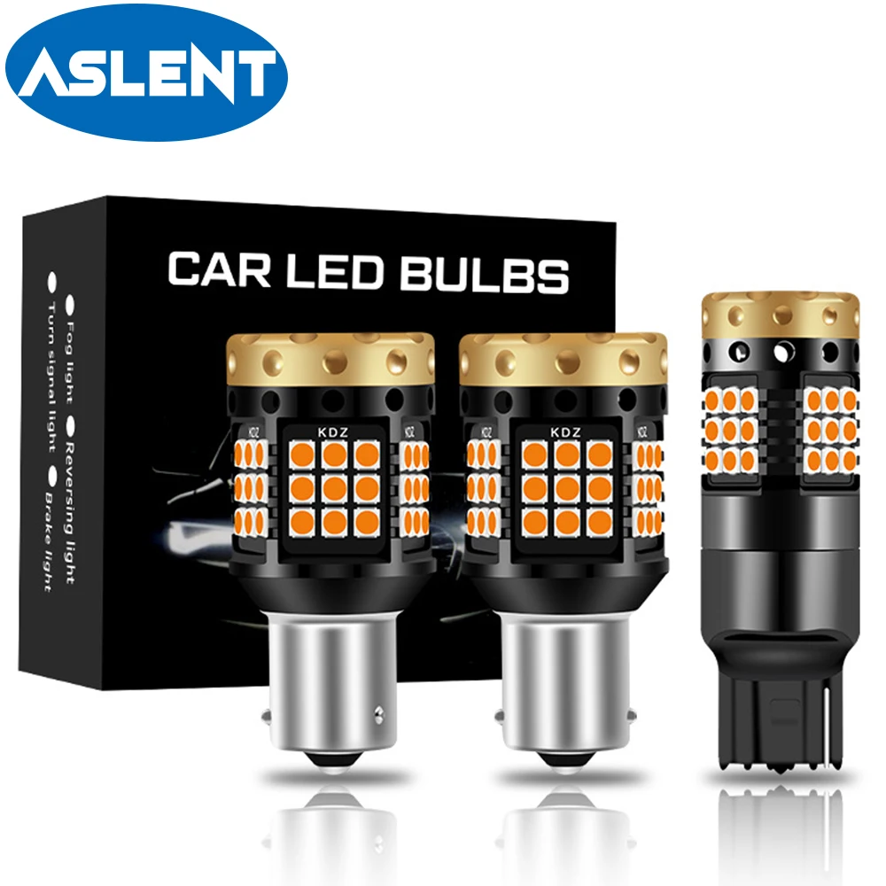 2pcs CANbus P21W Led PY21W BA15S Bau15s Amber Yellow 4000Lm Car LED Bulb Turn Signal Lights 1156 3030 SMD T20 W21W 7440 WY21W