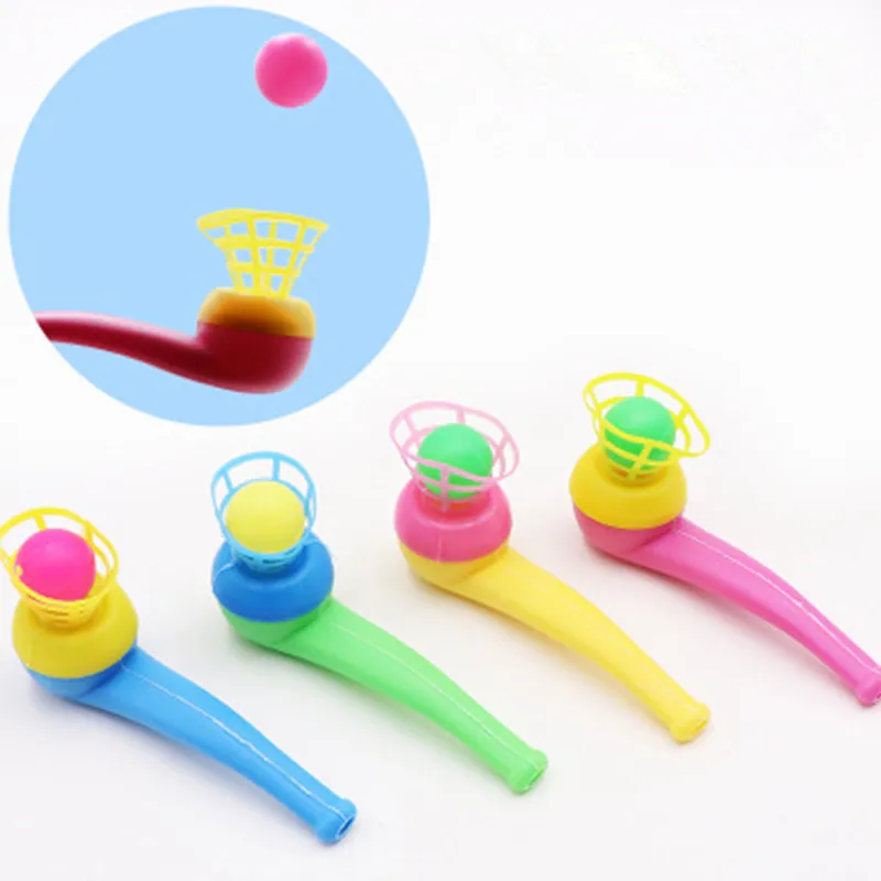 12PCS Pipe Ball Party Gifts Colorful Magic Blowing Pipe Floating Ball Children Toys Party Favors Birthday Present for Kids