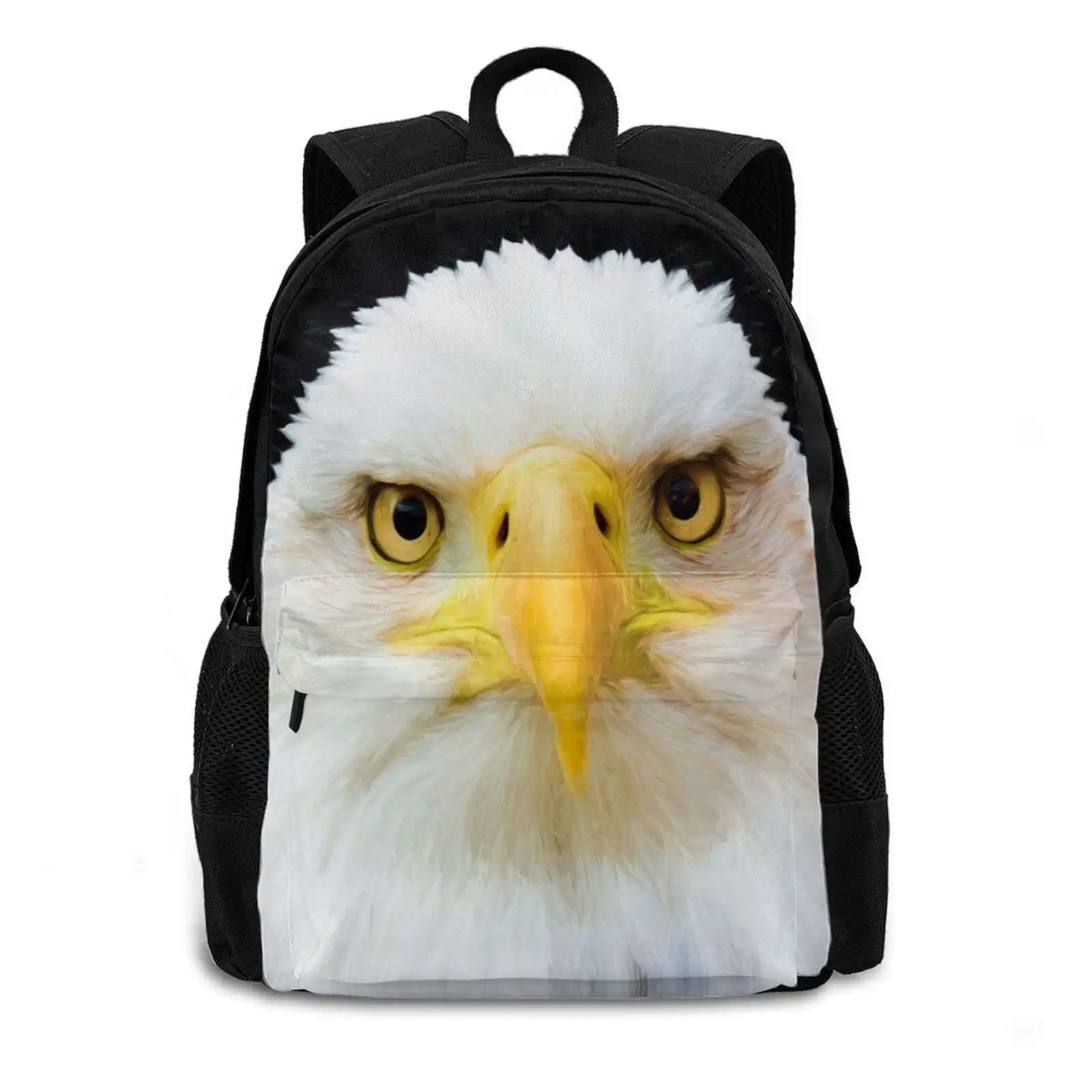 Painted Eagle Bag Backpack For Men Women Girls Teenage Black Eagle Bald Eagle Raptor Bird Animal Feather Eyes Edit