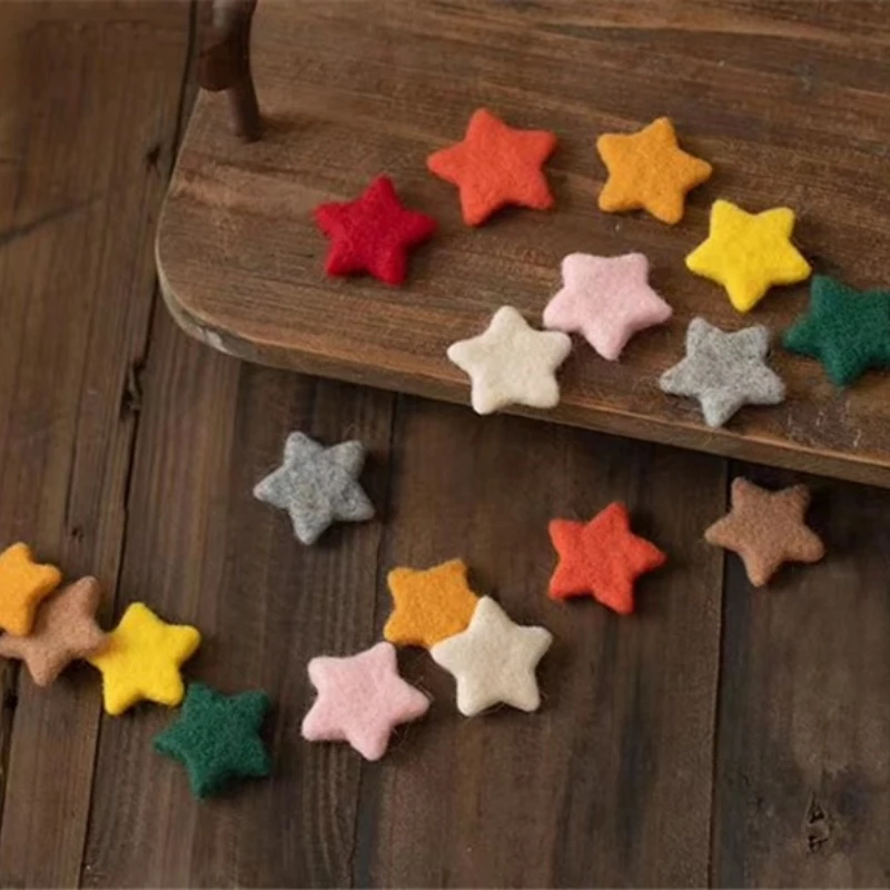 

Newborn Baby Photography Props Handmade Wool Cute Mini Stars 5pcs for Studio Shooting Accessories Infant Photo Props