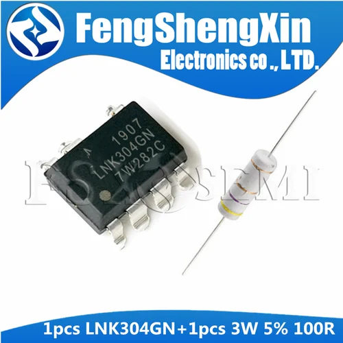 LNK304GN SOP-7 + 2W 5% 100R 탄소 필름 저항, 각 1 개 롤러 세탁기 파워 칩
