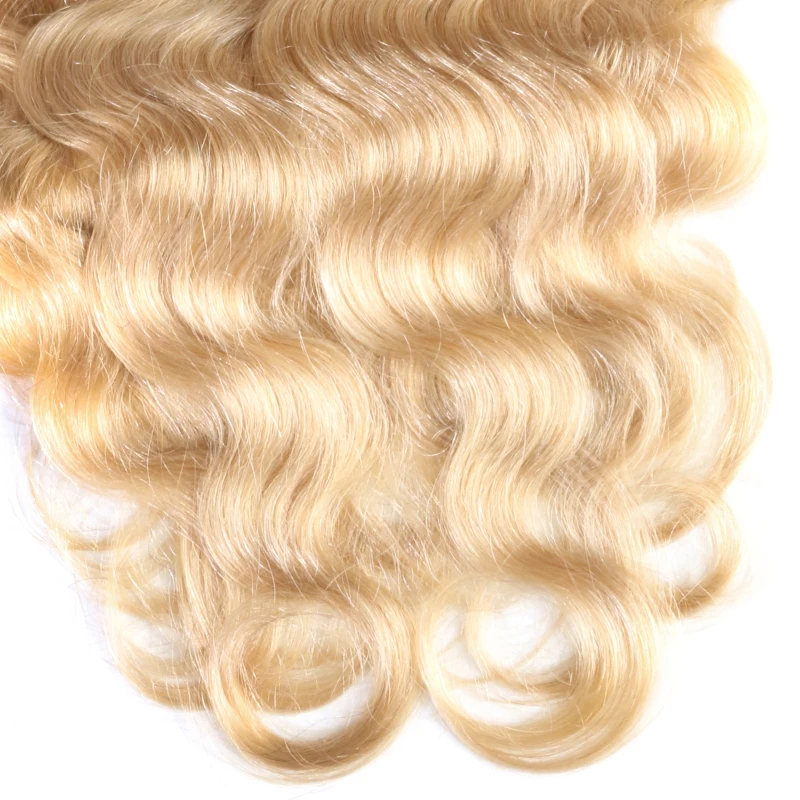 Full Head Brazilian Machine Made Remy Hair #60 Blonde 12”-24”Body Wave Clip In Human Hair Extensions